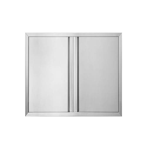 Image of BI-DTOOL Double BBQ Access Door 24" W x 24" H 304 Brushed Stainless Steel BBQ Island Doors for Outdoor Kitchen, Outdoor Cabinet, Barbeque Grill or BBQ Island
