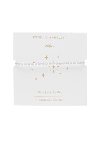 Image of Estella Bartlett 'Calm' Adjustable Blue Lace Agate Wellness Bracelet