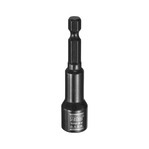 Image of sourcing map Nut Driver Drill Bit 10mm Metric Socket 1/4" Hex Shank 2.6" (65mm) Long Magnetic 6-Point Sockets Quick Change CR-V Steel Bolt Setters for Power Drill Drivers
