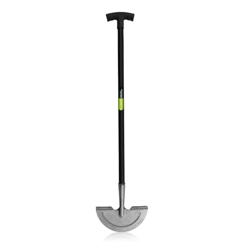 Image of KKTECH Heavy Duty Half Moon Lawn Edger Tool – Carbon Steel Garden Edging Knife for Borders, Landscaping, Trimming, and Clean Lawn Edges - Black