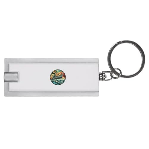 Image of Azeeda 'Retro Battleship' LED Torch Keyring – Compact Pocket Flashlight with Keychain – Handy Mini Light for Bags and Keys (KT00049866)