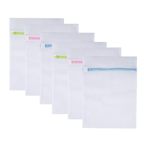 Image of STARUBY Mesh Laundry Bags 6-Pack Medium 40x30cm Laundry Bag Colorful zipper for delicate laundry, blouse, tights, stockings, underwear, bra lingerie, sweater, travel bag