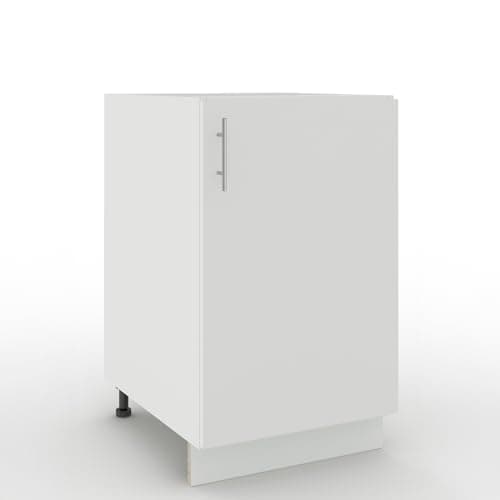 Image of JD Greta Adjustable Kitchen Base Unit - 500mm - Base Cabinet with Door (No Worktop) - White Matt