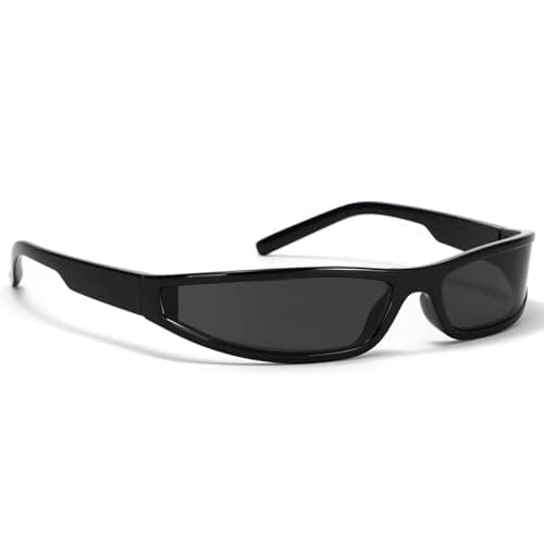 Image of Aczyqws Wrap Around Sports Sunglasses For Women Men Vintage y2k Oval Frame Eyewear Outdoor Shooting