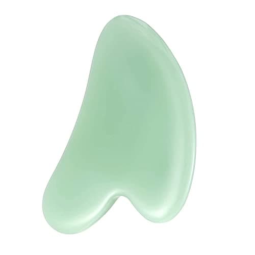 Image of Gua Sha Tool, Jade Stone Guasha Massage Tool for Scraping Facial and SPA, Gua Sha Stone Facial Gua Sha Tools Gua Sha Scraper for Slimmer Face and Contouring Green (Green)