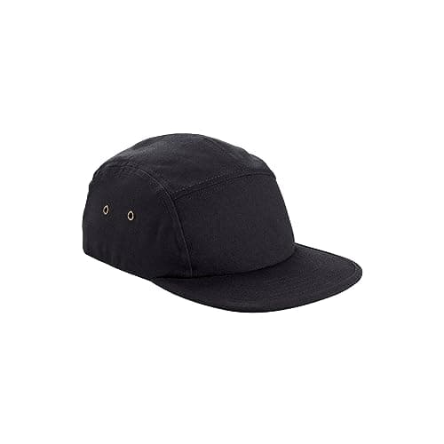 Image of Beechfield Unisex B654.BLK Canvas 5-Panel Cap - Black, One Size