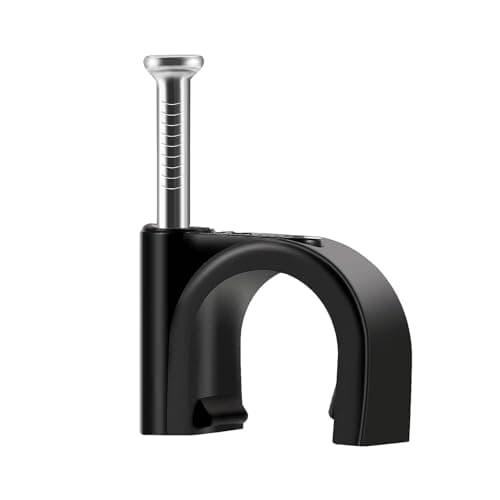 Image of OAIGE.W 100 Pcs 8mm Cable Clips, Cable Clips White, Used for ethernet Cable, Telephone line, TV Cable(black-8mm-100)