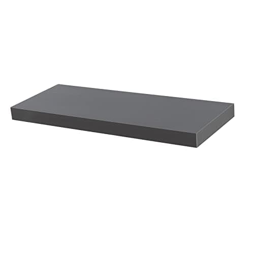 Image of Harbour Housewares Modern Floating Wall Shelf - 60cm - Grey - Photo Gallery Bookshelf Wall Shelves for Living Room Display, Bedroom, Office Storage