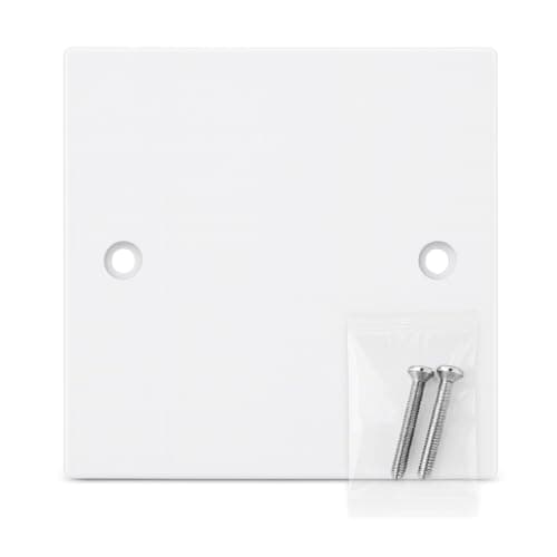 Image of 1pcs Single Blanking Plate Cover for Electrical Sockets Back Box White Finish, With Screws (86mm x 86mm)