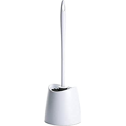 Image of TATAY Toilet Brush | Durable Materials | Modern Design | Fixed and Long-Lasting Brush for Hygienic Cleaning | Multiple Bathroom Brush Colors | Made in Spain | 12 x 12 x 38 cm – White