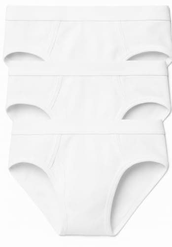 Image of CHAAL® 3 Y Front Brief For Mens Interlock 100% Cotton Y Fronts Briefs Underwear Mens Sports Underwear, Comfortable Multipack Briefs White L