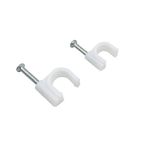 Image of 100 Pack Cable Clips, Strong White Nail Clips Durable Round Cable Clip, 2 Sizes 6mm & 8mm Cable Holder Management Wire Tidy Clips