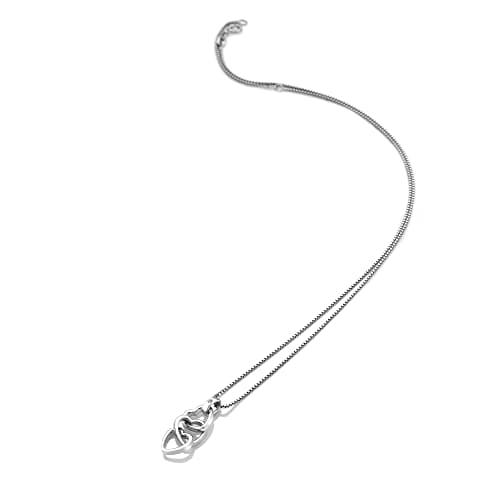 Image of Hot Diamonds Trio Triple Heart Silver Pendant Necklace for Women | 925 Sterling Silver Interlocking Hearts with Real Diamond, 45cm Chain | Romantic Heart Silver Necklace for Women
