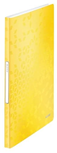 Image of Leitz A4 Display Book, 40 Pockets, 80 Sheet Capacity, Transparent Pockets, Yellow, WOW Range, 46320016