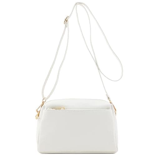 Image of FashionPuzzle Triple Zip Small Crossbody Bag, White, One Size