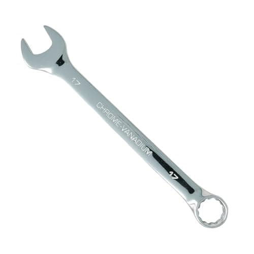 Image of Dapetz ® 17mm Combination Spanner Fixed Head Open End Ring Wrench Mirror Polished Chrome Vanadium Steel Metric Hand Tool Heavy Duty