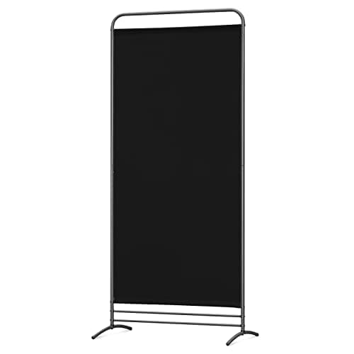 Image of Angel Living 1 Panel Room Divider, Privacy Screen Composed of Polyester Fabric and Sturdy Iron Frame, Freestanding Room Partitions for Office Bedroom Study 81 x 50 x 180cm (Black)