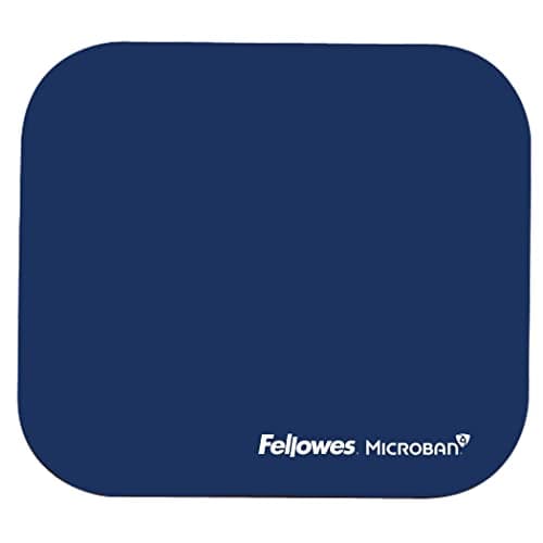 Image of Fellowes Mouse Mat with Non-Slip Rubber Base - Mouse Pad with Antibacterial Protection - Suitable for Both Optical and Laser Mice - 199 x 232 x 2mm - Blue