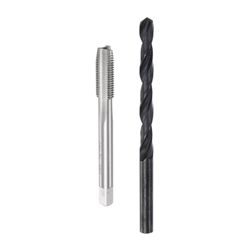 Image of sourcing map Metric Tap and Drill Bit Set, M8 x 1 Thread Tap & 7mm Black Oxide Twist Drill Bit, Straight Flute Tap Tapping Threading Repair Tool Kit