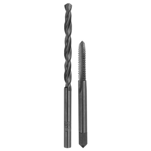 Image of sourcing map Tap and Drill Bit Set, 1pcs M5 x 1 Straight Flute Thread Screw Tap & 1pcs 4mm Twist Drill Bit, Black Oxide HSS-6542 Tapping Threading Tool Kit