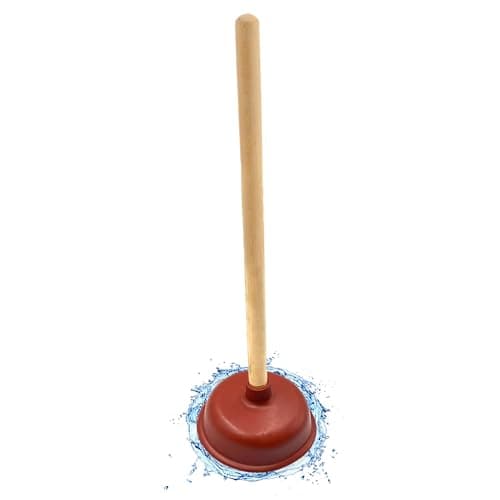 Image of Sink & Drain Plunger Sink Unblocker with Strong Traditional Wooden Handle - Plunger Toilet Unblocker with Strong Suction Performance - Toilet Sink Plungers for Unblocking Kitchen Sink Bath Bathroom