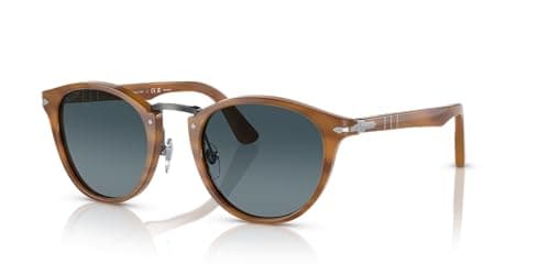 Image of Persol Unisex-Adult's Typewriter Edition Sunglasses, Striped Brown 960/S3, 49
