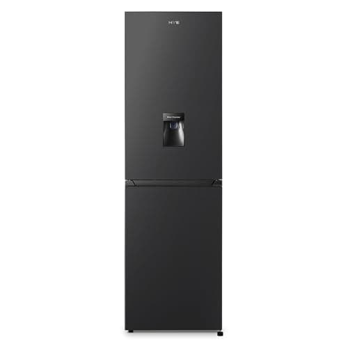 Image of HYE Fridge Freezer - 50/50 Freestanding Fridge Freezer, 182.4cm Height, 55cm Width, 256 Litre Capacity, Total No Frost & Non-Plumbed Water Dispenser, Black - RF01FF256B18