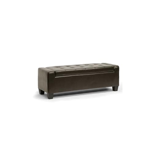 Image of Baxton Studio Manchester Ottoman, Dark Brown