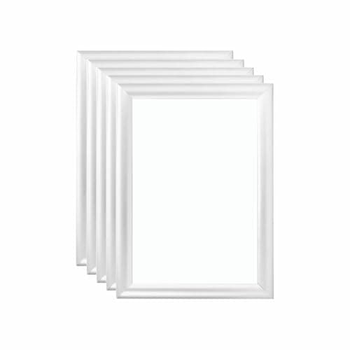 Image of My Shopfittings® 5 Pack Silver A4 Clip Frame Snap Poster Display Frames – Wall Mount Front-Opening Picture Holder, 25 mm Anodised Aluminium