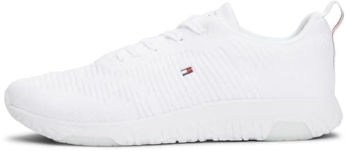 Image of Tommy Hilfiger Men’s Corporate Knit Rib Runner Trainers, White (White), 10