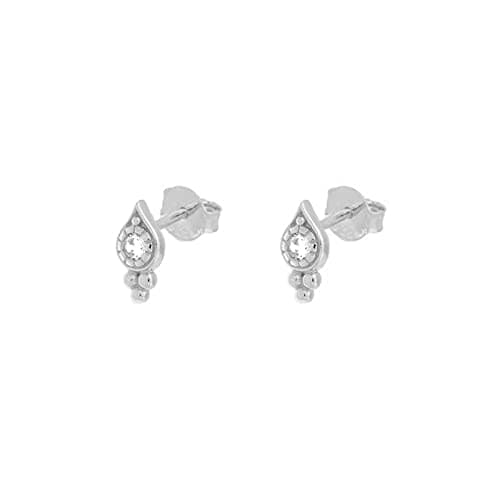 Image of Dsnyu Womens Earrings Sterling Silver, Cubic-Zirconia Earrings for Women, Water Droplets Earrings Studs for Wedding Silver