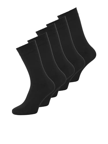 Image of JACK & JONES Men's Jacbasic Bamboo Sock 5 Pack Noos Socks, Black / details: black, black, black, One Size