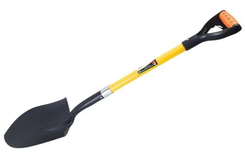 Image of Easy Shopping® Round Pointed for Digging Shovel, Gardening, Digging, Builders Shovel, Rubber Grip Strong handle Light Weight