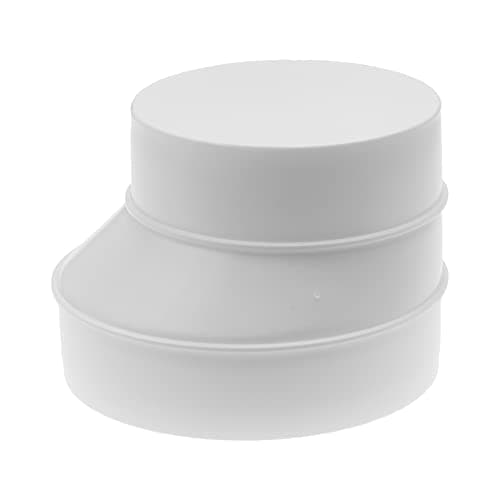 Image of Vent Systems 125mm / 5" to 100mm / 4" White Plastic Duct Reducer Adapter – Male-Fit Round Connector Cone – Lightweight, Durable HVAC Fitting for Bathroom, Kitchen, Wall, Hose, Dryer Vent - Indoor Use