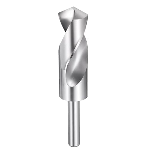 Image of sourcing map 30mm Drill Bit 1/2" Reduced Shank Round 4241 High Speed Steel Uncoated (Bright) 118° Standard Point for Plastic Wood Copper Aluminum Iron Medium Soft Metal