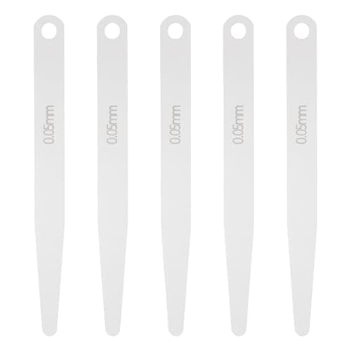 Image of sourcing map 5pcs Metric Thickness Feeler Gauge 0.05mm Single Blade Oval Feeler Gauge 3CR-13 Stainless Steel Gap Measuring Tool for Repair Valve Guitar Spark Plug