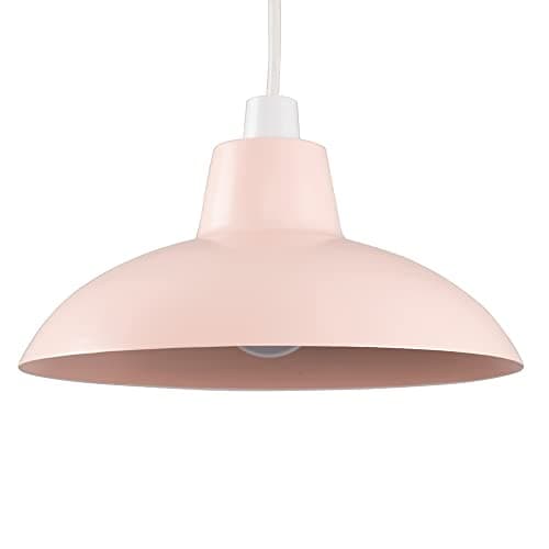 Image of MiniSun | Retro Style Pink Metal Ceiling Light Shade | Pendant Lights, Home Décor & Improvement Essential | 28.8cm Shade Width
