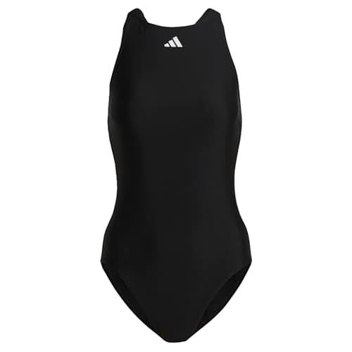 Image of adidas Women's Tape Swimsuit, Black/White, 30