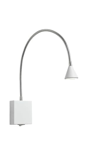 Image of LUCIDE Bedside lamp, Metal, Integrated LED, 3 W, White, Chrome