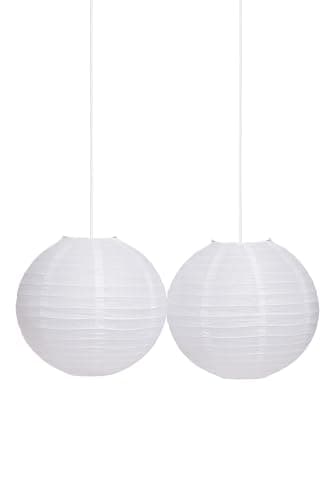 Image of 2 pcs Paper Lampshades for Ceiling Lights 12"(30cm) White Paper Light Shades Ceiling Lamp Shade