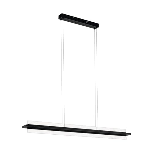 Image of Eglo LED Pendant lamp Spadafora, 2 Flames Hanging lamp dimmable, Pendant lamp, Minimalism in Aluminium and Plastic, Dining Table lamp, Living Room lamp Hanging in Black, White, Clear