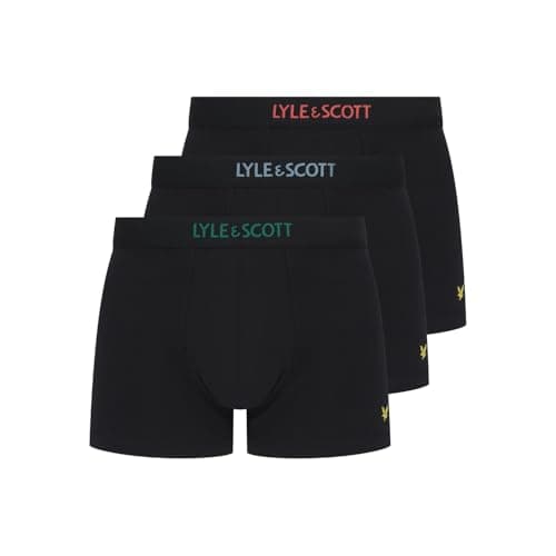 Image of Lyle & Scott Mens Devon 3 Pack Boxers Black Multi Tex XL
