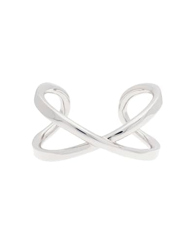Image of Karen Millen Criss-Cross Cuff Bracelet For Women (Silver)