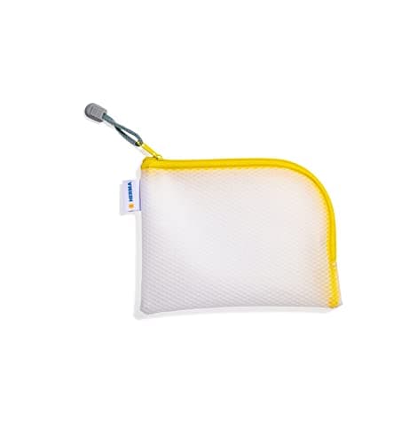 Image of HERMA 20027 Zip Pocket Travel Case A6 Transparent Yellow, Small Lockable Transparent Pocket with Zip, Toiletry Bag for Mobile Phone, Charging Cable, Cosmetics, Pens, Keys