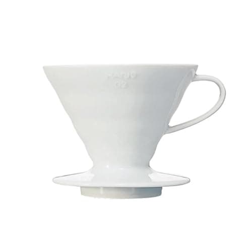 Image of Hario V60 Ceramic Pour Over Cone Coffee Maker Size 02 White