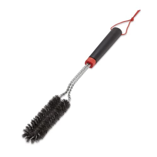 Image of Weber Detail Barbecue Brush 45 cm/BBQ Cleaning Tool, Removes Stubborn Grease & Food Residue from Cooking Grates, Non-Slip Silicone Handle, Stainless Steel Bristles, 44.5 cm x 5.7 cm x 2.5 cm