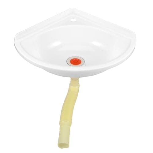 Image of ABOOFAN Wall Hung Corner Wash Basin Mini Plastic Sink Space-Saving Triangular Vanity Basin for Small Apartments Bathrooms Balconies