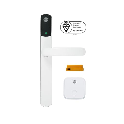 Image of Yale Conexis L2 Smart Door Lock [NO Subscription Required] Remote Access from Anywhere, Anytime, No Key Needed, Works with Alexa, Google Assistant and Philips Hue - White