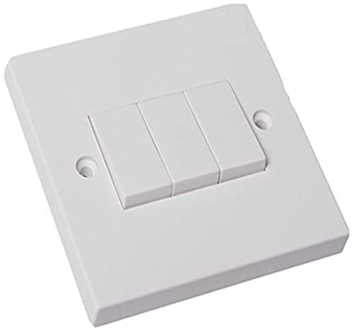 Image of Merriway BH05899 Rocker 10 Amp Electric Wall Switch 3-Gang 2-Way-White