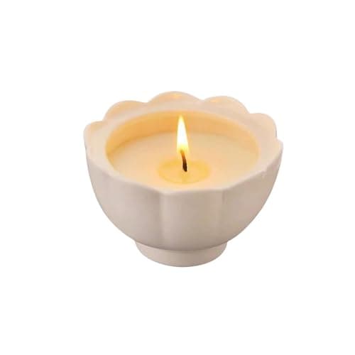 Image of Compact Ceramic Candles Made with Soy Wax and Botanical Essential Oils Modern Scented Candle for Home Vacation Relaxation & Spa Not pungent(Osmanthus)